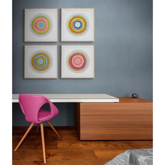 "Circles in Yellow and Pink" Contemporary Fine Art Print by Melinda Cox 30" X 30" For Sale - Image 4 of 5