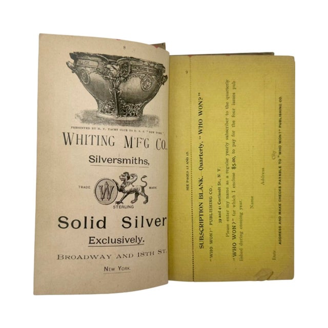 Beige Who Won Yachtsman’s Handbook by James C Summers 1893 Nautical Yacht Clubs For Sale - Image 8 of 12