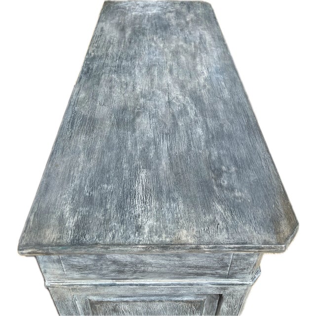 Antique French Louis Philippe Walnut Dresser | Blue-Black Painted Commode | Circa 1920 For Sale - Image 4 of 12