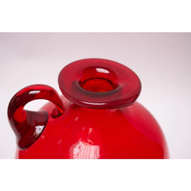 Blown Glass Amberina Tangerine Jug Designed by John Nickerson for Blenko For Sale - Image 9 of 12