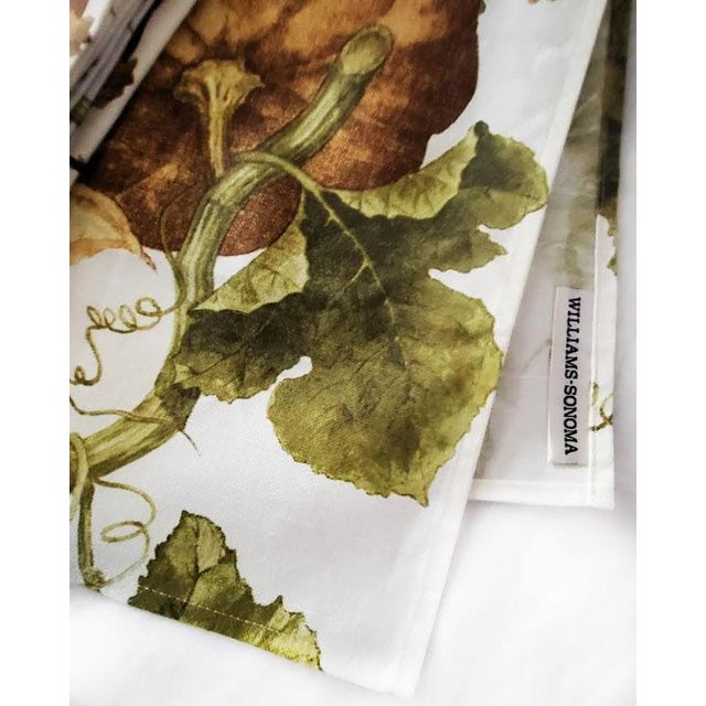 Williams-Sonoma Williams-Sonoma Botanical Pumpkin Soup Plates Napkins, Towel & Napkin Rings Set- 11 Pieces For Sale - Image 4 of 6