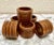 Cabin Vintage Midcentury Wood Carved Napkin Rings, Set of Six For Sale - Image 3 of 3