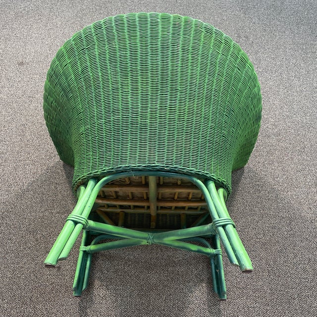 Vintage Green Wicker Chair Chairish