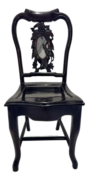 1920s Rosewood With Stone Carved Occasional Chair Asian Antique