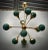Gold Mid-Century Spherical Green Glass and Brass Sputnik Chandelier, 2000s For Sale - Image 8 of 8