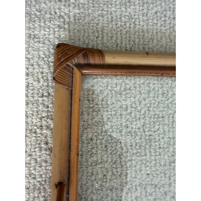 Christian Dior Vintage Bamboo Tray With Glass Inset and Bamboo Handles Styled After Christian Dior For Sale - Image 4 of 5