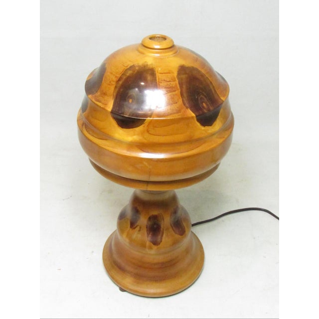 Tan Brazilian Art Deco Butterfly Wood Lamp For Sale - Image 8 of 18