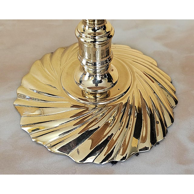 Vintage Glenn Nelson Brass Candlestick Table Lamp, Hollywood Regency Style, 28” Tall For Sale - Image 10 of 18