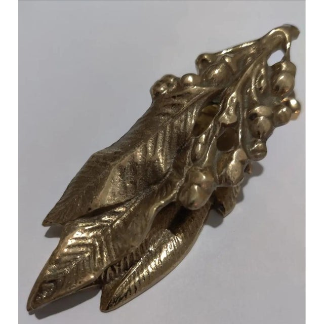 1950s Metalcrafters Solid Brass Orange Leaf 7-29 Paper Clip For Sale - Image 9 of 13