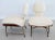 Mid-Century Italian Wood & Bouclé Slipper Chairs & Footstool, 1950, Set of 3 For Sale - Image 4 of 18