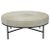 The "Tambour" White Hide and Matte Black Ottoman For Sale - Image 4 of 4
