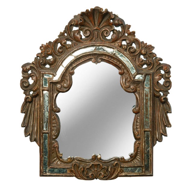 Gold Pair of Early 1900s Italian Giltwood Antique Mirrors For Sale - Image 8 of 11