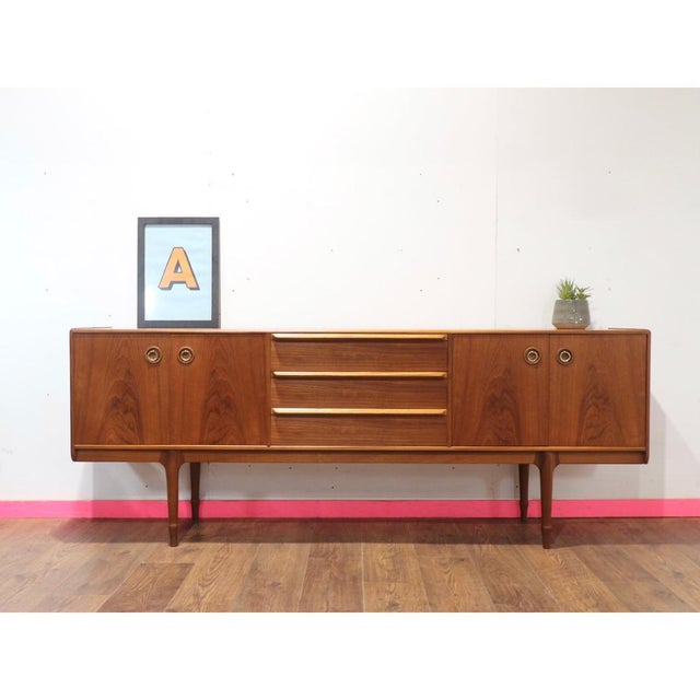 Mid-Century Modern 1960s Mid Century Modern Vintage Teak Sideboard Credenza in the Style McIntosh For Sale - Image 3 of 14