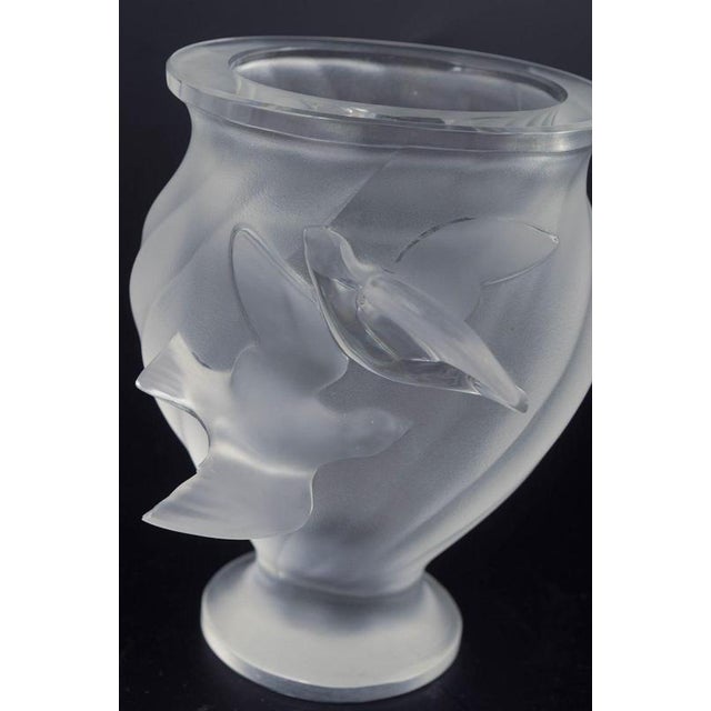 Frosted Crystal Vase by René Lalique, 1970s For Sale - Image 3 of 5