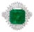 Sgl Certified 3.32 Carat Emerald Diamond Platinum Ring, Size 6 For Sale