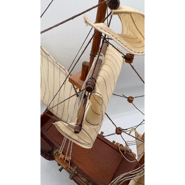 Late 20th Century Vintage Handcrafted Wooden HMS Victory Model Ship For Sale - Image 5 of 16