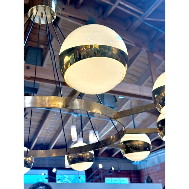 1960s Italian Chandelier by Stilnovo, 10 Lights For Sale In Los Angeles - Image 6 of 8