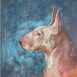 Bull Terrier by Ryan Morse | Acrylic on panel profile of a Bull Terrier dog For Sale