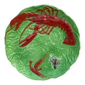 French Majolica Lobster Platter Choisy Le Roi Circa 1930
