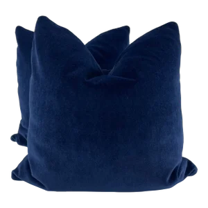 Pindler "Atlas Mohair" in Sapphire" 22" Pillows-A Pair