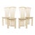 1980s Set of 4 White Lacquer and Leather Attributed to Pietro Costantini Italian Dining Chairs For Sale