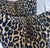 Custom pair of 22" pillows covered in a leopard print chenille fabric. These pillows have tapered corners to prevent dog...