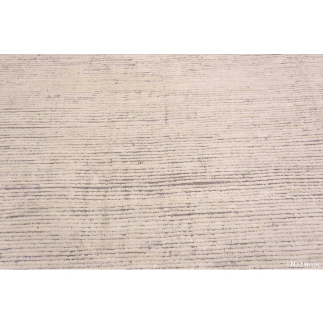 A Trendy Large Ivory Decorative Contemporary Modern Area Rug, Country of origin: Central Asia, Circa date: Modern Rugs –...