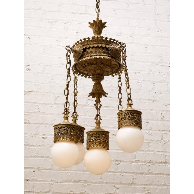 Early 20th Century Early 20th Century Bohemian Art Deco, Moroccan Style Hanging Chandelier For Sale - Image 5 of 5