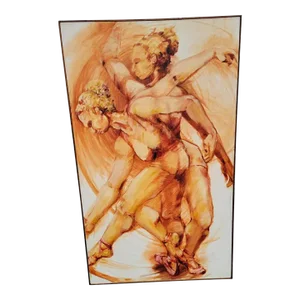 Vintage Figural Oil Painting of Ballet Dancers