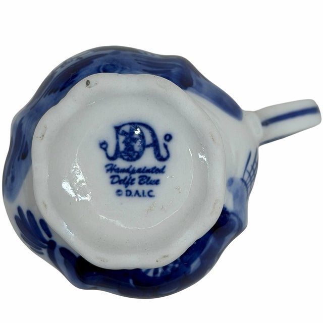 Traditional Vintage Small Delft Blue Pitcher For Sale - Image 3 of 6