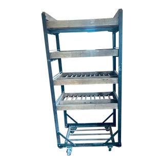 1930s Vintage Industrial Rack With Casters For Sale