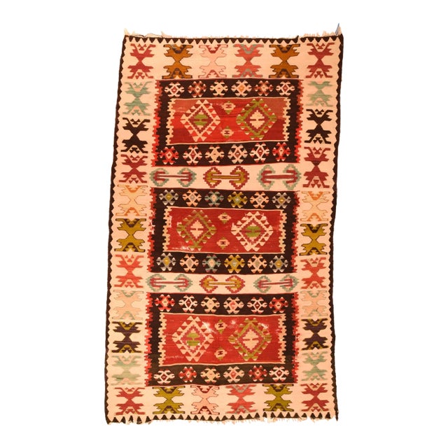 Vintage Kilim Rug 4' x 7' For Sale