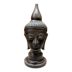 Antique Burmese Shan Bronze Buddha Head (Late 19th Century)