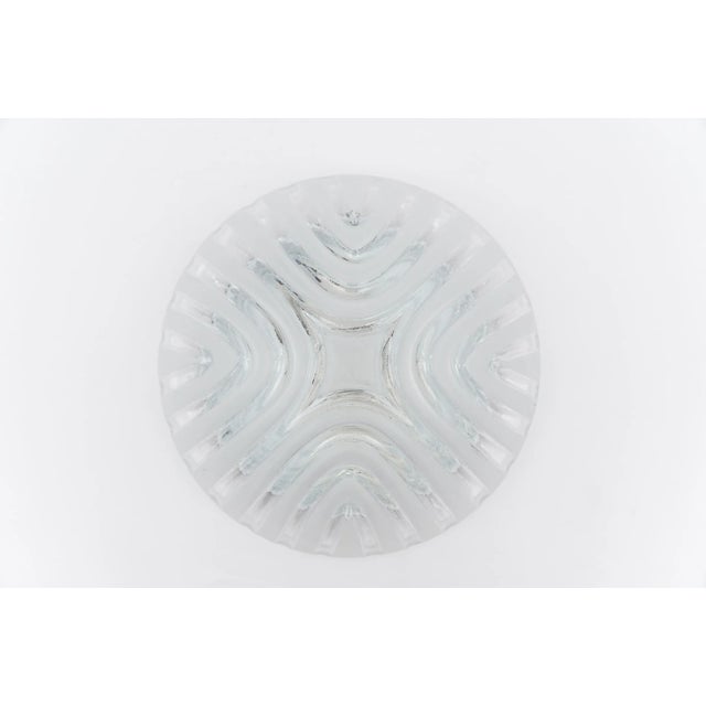 Clear Glass 3D Round Flush Mount, Germany, 1960s For Sale - Image 9 of 9