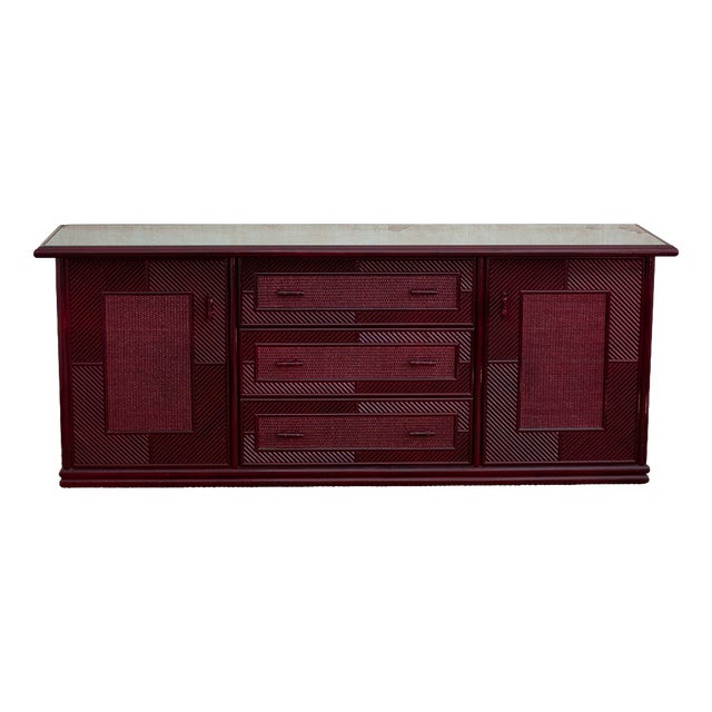 Lacquered Bamboo Sideboard, 1980s For Sale