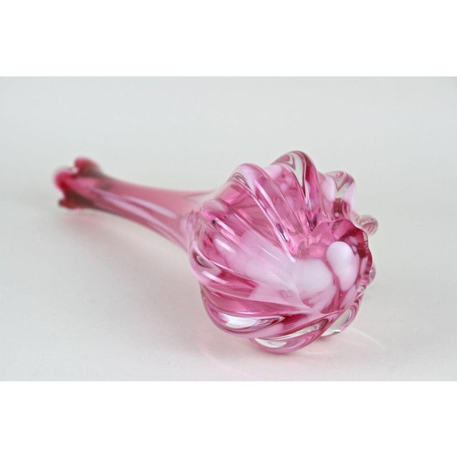 Pink Long Neck Murano Glass Vase, Italy, 1970s For Sale - Image 14 of 18