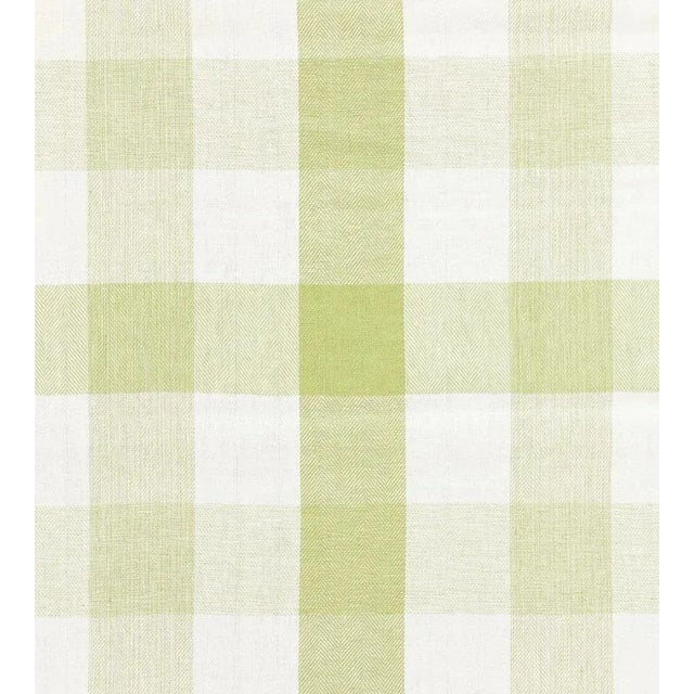 Sample - The House of Scalamandré Westport Linen Plaid Fabric, Green Tea For Sale