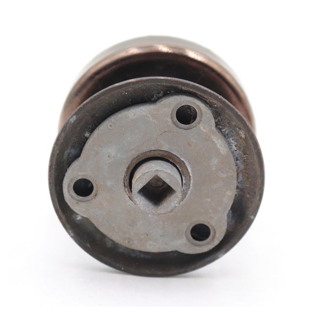 Vintage Red Center Pewter Brass Dummy Door Knob For Sale - Image 4 of 4
