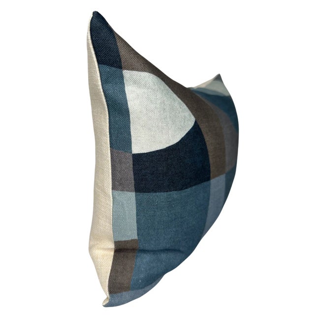 Abstract Pillow Cover in Indigo Blue, 12x20 Pillow For Sale - Image 4 of 5