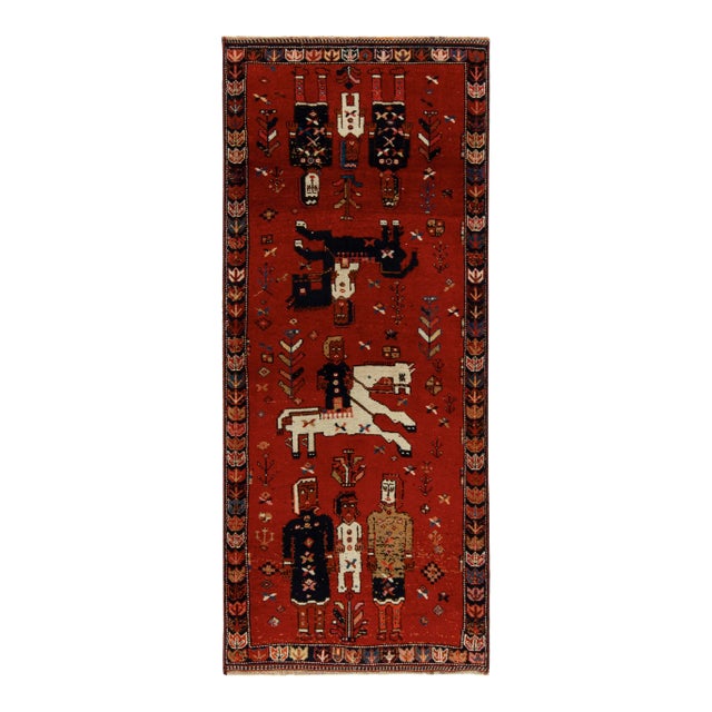 1950s Vintage Tribal Runner in Brown, Black, White Tribal Pictorials For Sale