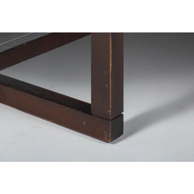 Milo Baughman Three Seat Scoop Sofa / Couch in Original Mocha Brown on Walnut Frame, USA, circa 1970's For Sale - Image 10 of 13