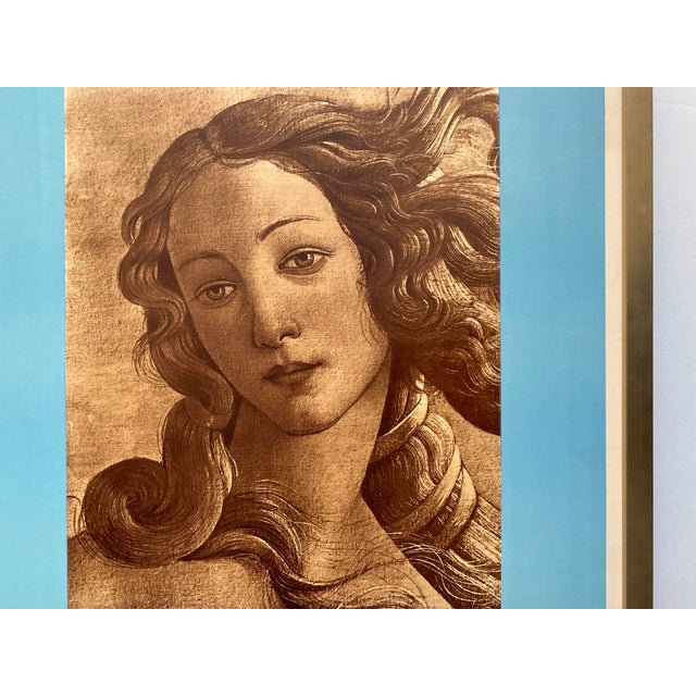 " l'Art Italien " Vintage 1935 Mourlot Fine Art Lithograph Print Art Deco Framed Paris Exhibition Poster Botticelli " Birth of Venus " 1482 For Sale - Image 10 of 12