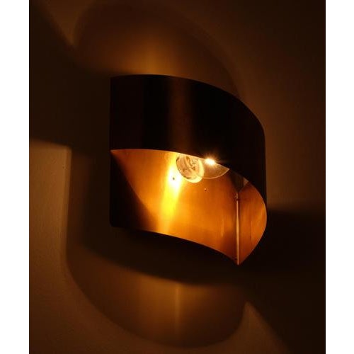 Gold Swedish Brass Wall Lamps by Peter Celsing, 1960s For Sale - Image 8 of 12