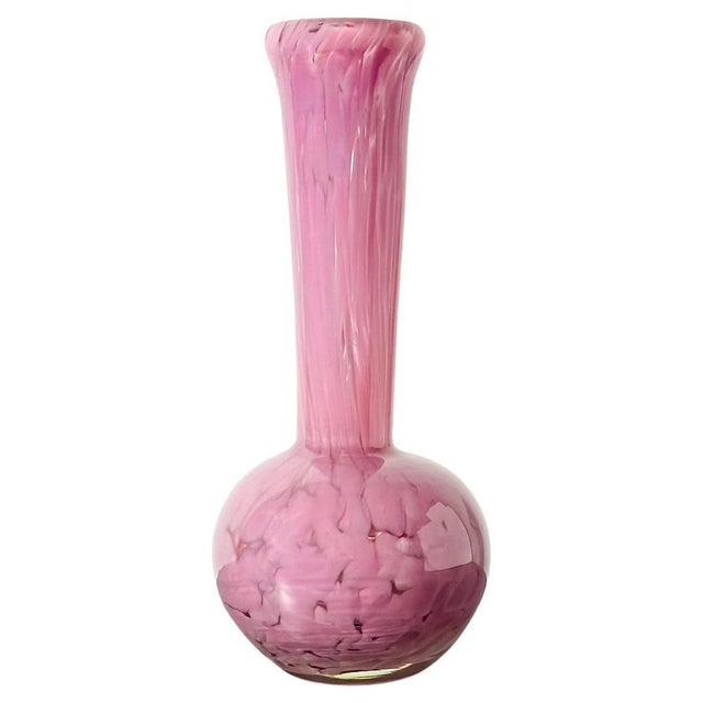 Pink Pink Mottled Glass Vase from Mdina Glass, Malta, 1980s For Sale - Image 8 of 8
