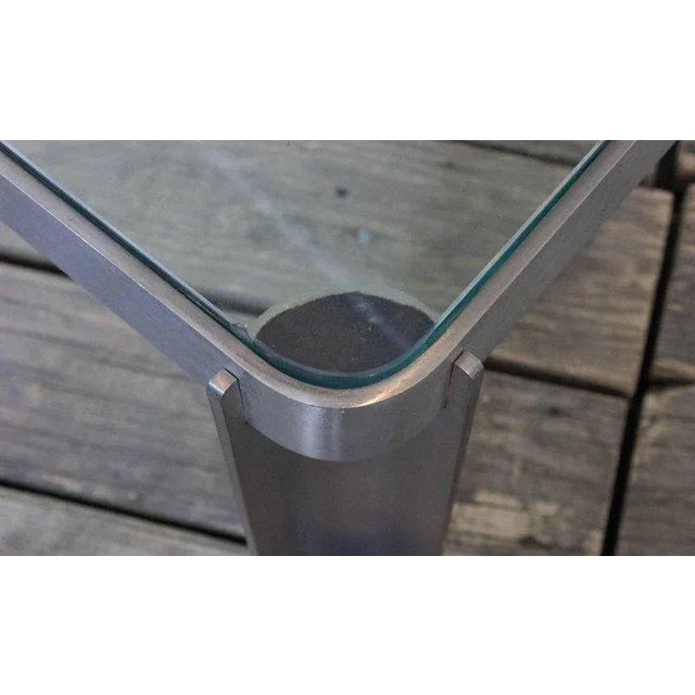 Metal French 1980s Glass and Aluminum Coffee Table For Sale - Image 7 of 12