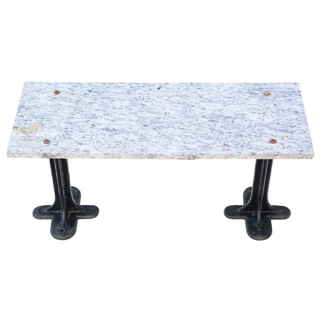 Antique Marble and Cast Iron Table, 1900s For Sale - Image 4 of 8