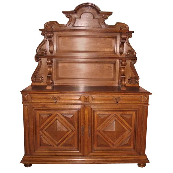 20th Century Louis XIII Oak Buffet, 1890s For Sale