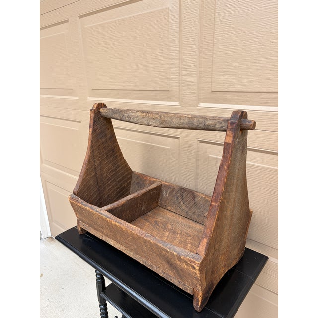 French Country 19th Century Hand Hewn Pine Garden Trug With Original Patina For Sale - Image 3 of 16