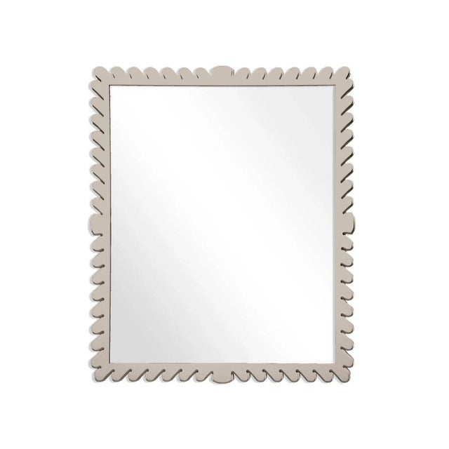 Contemporary Fleur Home Garden District Coquette Rectangle Mirror in Elephant's Breath, 36x48 For Sale - Image 3 of 3