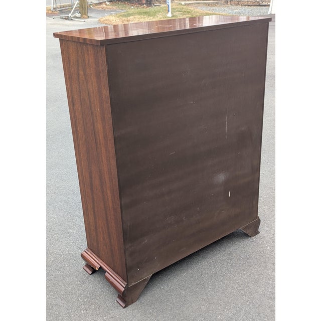 Baker Furniture Company Vintage Baker Furniture Flame Mahogany 5-Drawer Bowfront Chest of Drawers For Sale - Image 4 of 11